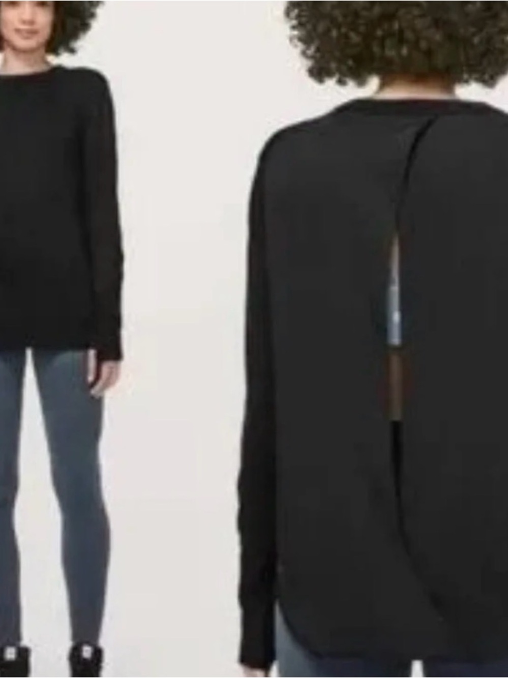 lululemon athletica Black Open-Back Crewneck Sweater
